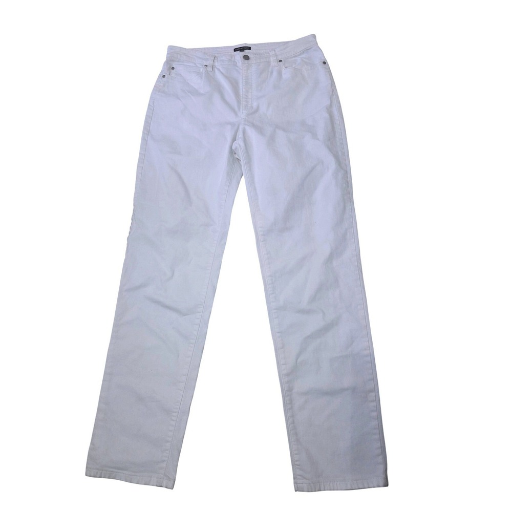 EILEEN FISHER White Denim Straight Leg Jeans Women Size 12